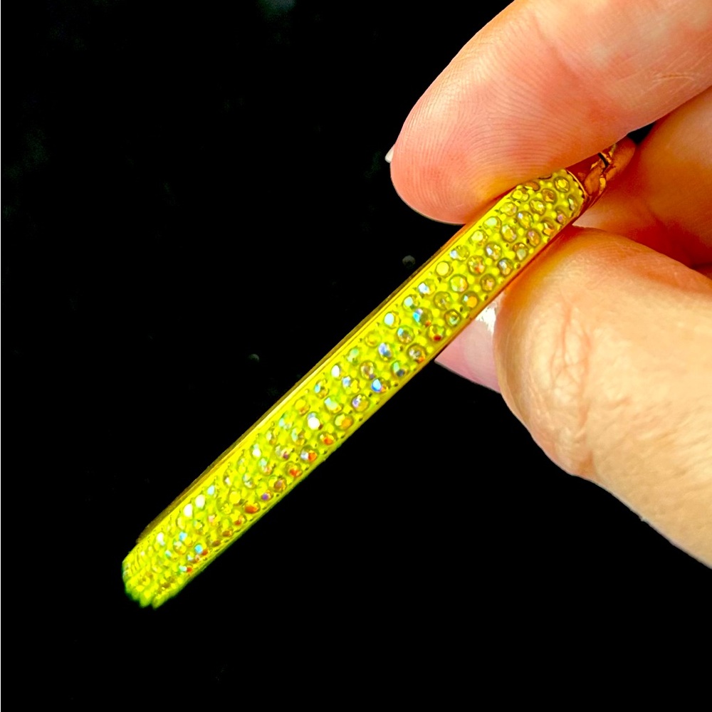 Jcrew neon yellow with iridescent crystal beads bracelet